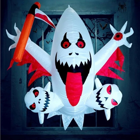 4 Foot Tall Inflatable Scary Halloween Ghost Indoor Outdoor Display New In Box - Picture 1 of 5